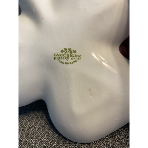 Vintage Carrigaline Pottery 3 Leaf Clover Trinket Candy Dish Ashtray - Picture 6 of 7